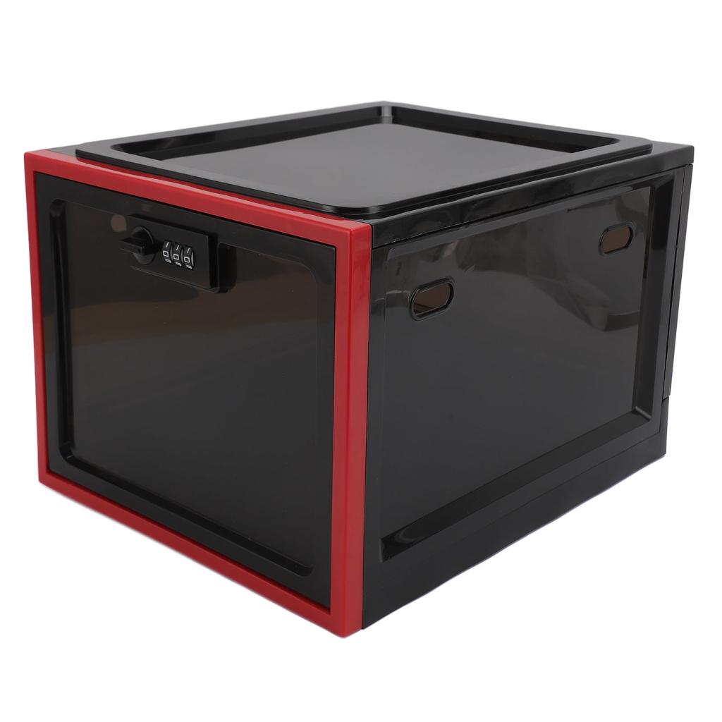 Large Medicine Lock Box Transparent Plastic Lockable Storage Box 3 Digit Combination Lock Food Box for Snacks Phone