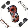 2D-Boho Floral Printed Protective Sunglasses Case, Vintage Flower Pattern Eyeglasses Holder, Stylish Travel Eyewear Organizer Box, Fashion Accessories