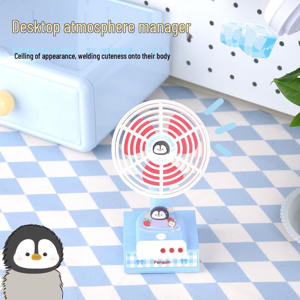 2026 Cartoon USB Rechargeable Desktop Fan - Portable Summer Electric Fan Gift