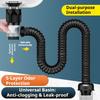 Complete Set of Anti-odor Sealed Drain Pipe Fittings for Washbasins Bathroom Sink Pop-up Drain Pipes, and Basin Drainers