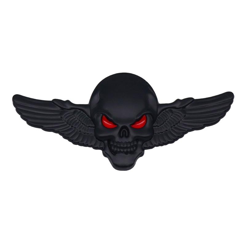 

3D Skull Wing Metal Car Sticker Skull Emblems Badge Car Motorbike Decals Sticker S чёрный