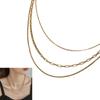Trendy Three Layer Gold Necklace Fashion Layered Neck Chain Accessory for Women Everyday Wear Neckchain Accessories