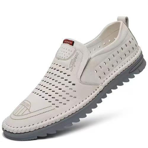 Leather Shoes Men's Spring and Autumn Fashionable Soft Leather Casual Leather Shoes Texture Wear-resistant Bean Shoes Men's Shoes