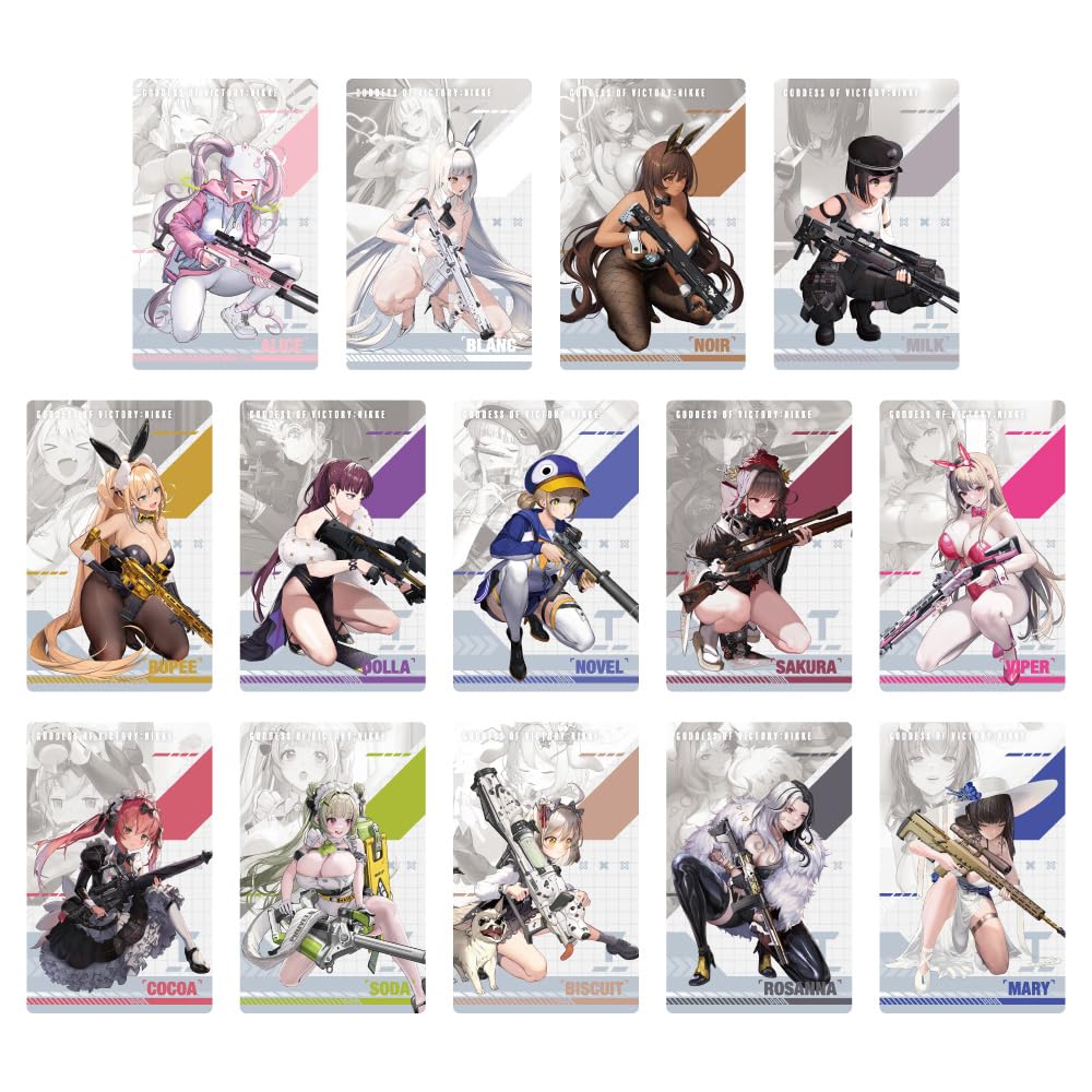 Cutie Colecție Cărți Metalice Algernon Product NIKKE Gun Girl Aprox. L56 x Î88mm Fabricat din PET