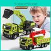 Crane Cement Pump Truck Excavator Vehicle Model Set With Alloy Front For Kids Construction Play Toys