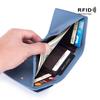 RFID Women Genuine Leather Small Wallets Female Portable Cowhide Purses Lady Card Holder Money Bag with Coin Pocket