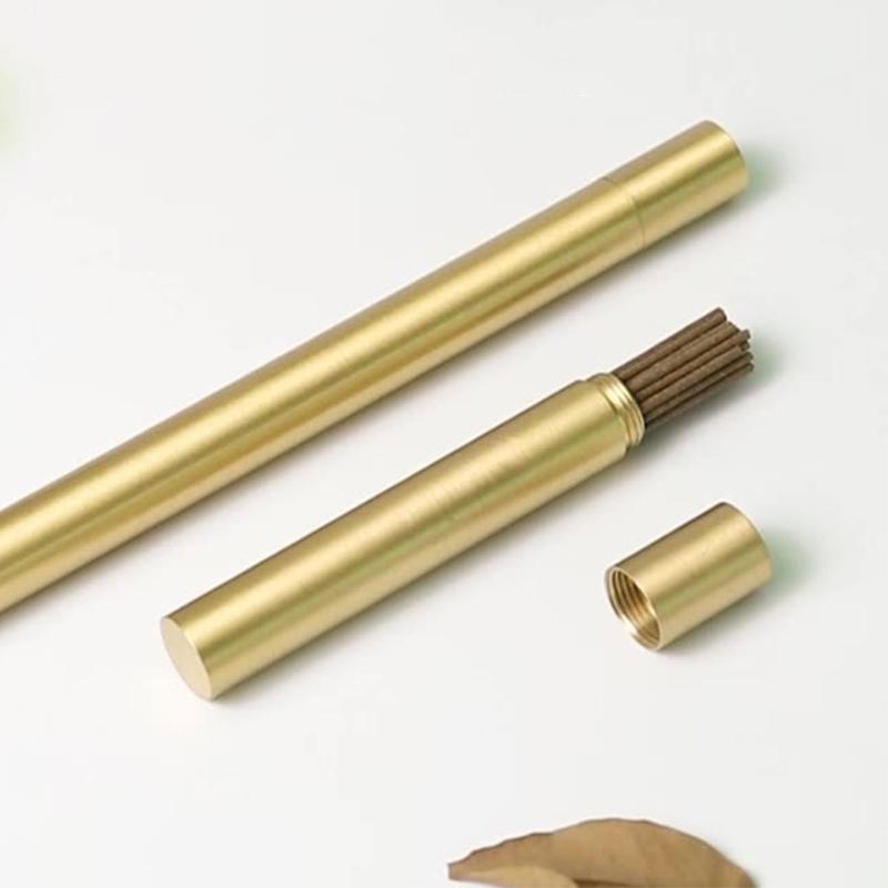 Kupfer Räuchergefäß Stäbchen Röhrchen Kleine Aufbewahrungsbox Halter Tragbar Metalllegierung Fass Tragekoffer Kanister Organizer mit Deckel