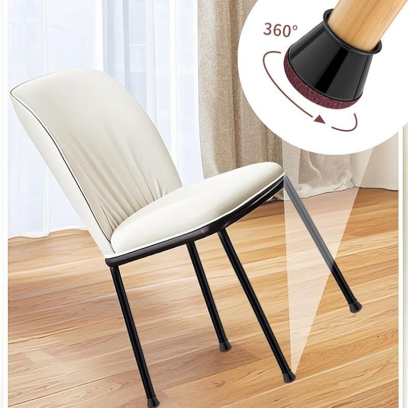 8/24 Pcs Chair Leg Floor Protectors for Hardwood Floors, Silicone Chair Caps Covers Furniture Pads Sliders Wrapped Felt Bottom