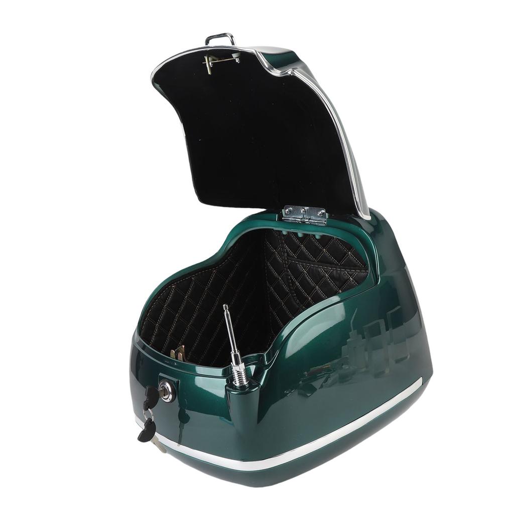 38L Motorcycle Top Box Waterproofing Fit with Key Lock Base Plate Motorcycle Luggage Tail Storage Carrier Case for Helmet Gloves