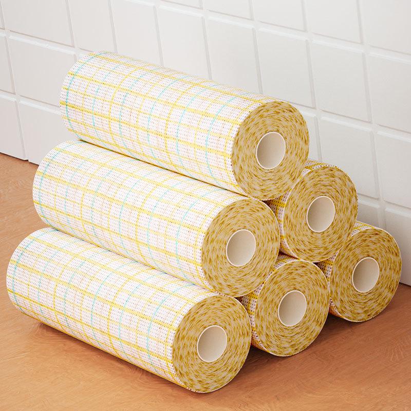 Kakama Roll-Type Checkered Disposable Kitchen Cleaning Cloth