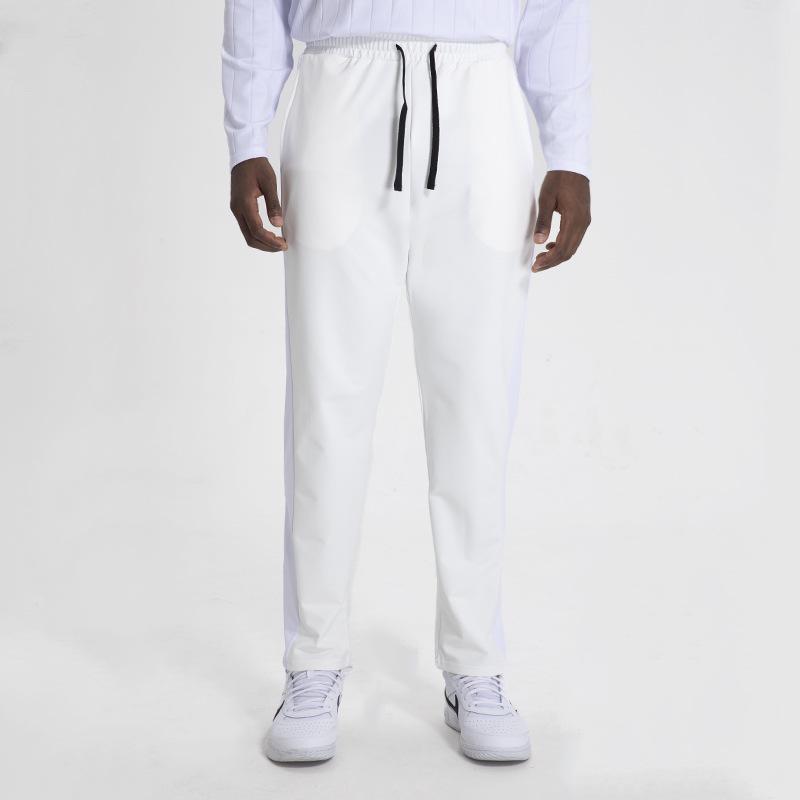

Мужские повседневные спортивные брюки больших размеров с быстрой сушкой - Свободный крой, Прямые штанины для фитнеса, баскетбола и футбольных тренировок M белый