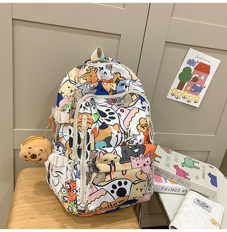 School Bag Love Children's Fun Printed Backpack Boys and Girls Lightweight Versatile Large-capacity Backpack Going Out Bag