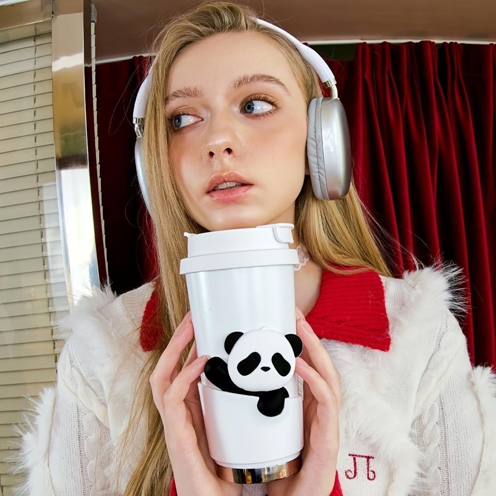 Insulated SUS316 Ceramic Stainless Steel Panda Coffee Mug BPA FREE Travel Mug 520ml 17oz Free Carry Freesip and Spout Twist On Lid Best Cup