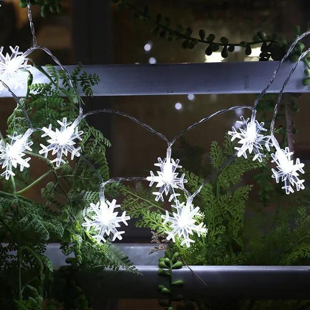 Christmas Fairy Light Snowflake LED String Light Garland Decoration for Home Xmas Santa Claus Gifts New Year Ornament