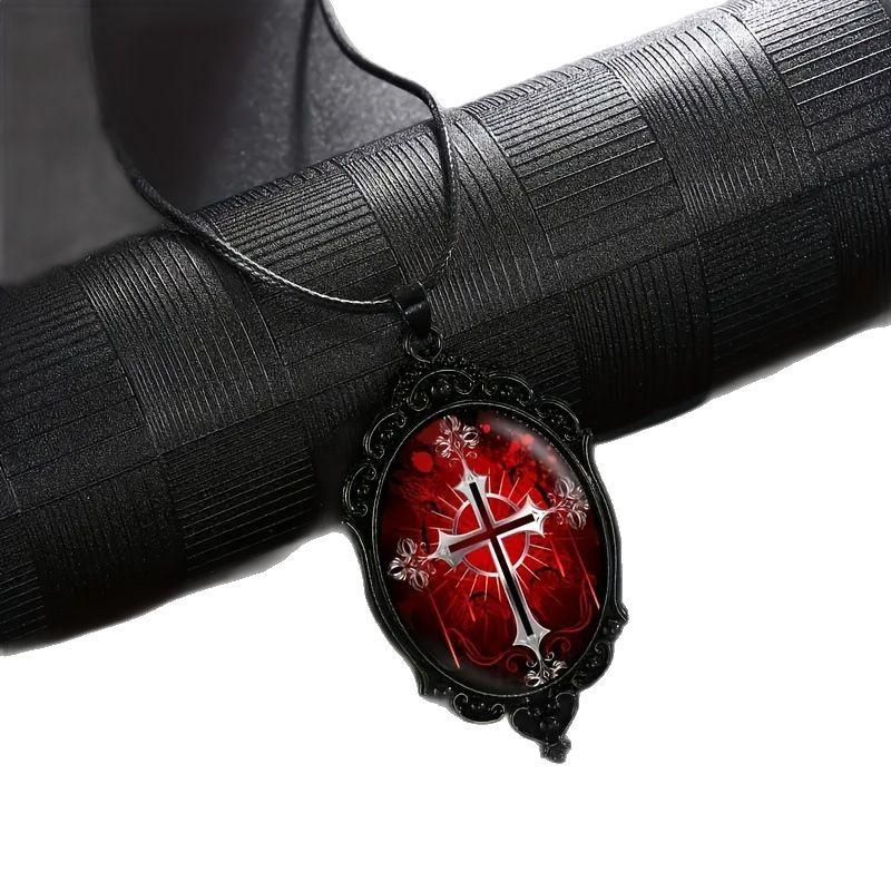 Pendant Men's Gothic Style Cross Pattern Necklace