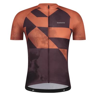 SHIMANO Cyklistický dres Colore s krátkym rukávom Hnedý S Odporúčaný (Európska veľkosť) výška 167-173cm