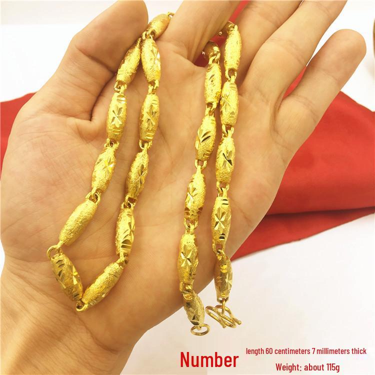 Men's Double Dragon Head Necklace: Non-fading Brass with Thick Gold Plating, Vietnamese Sand Gold Jewelry.