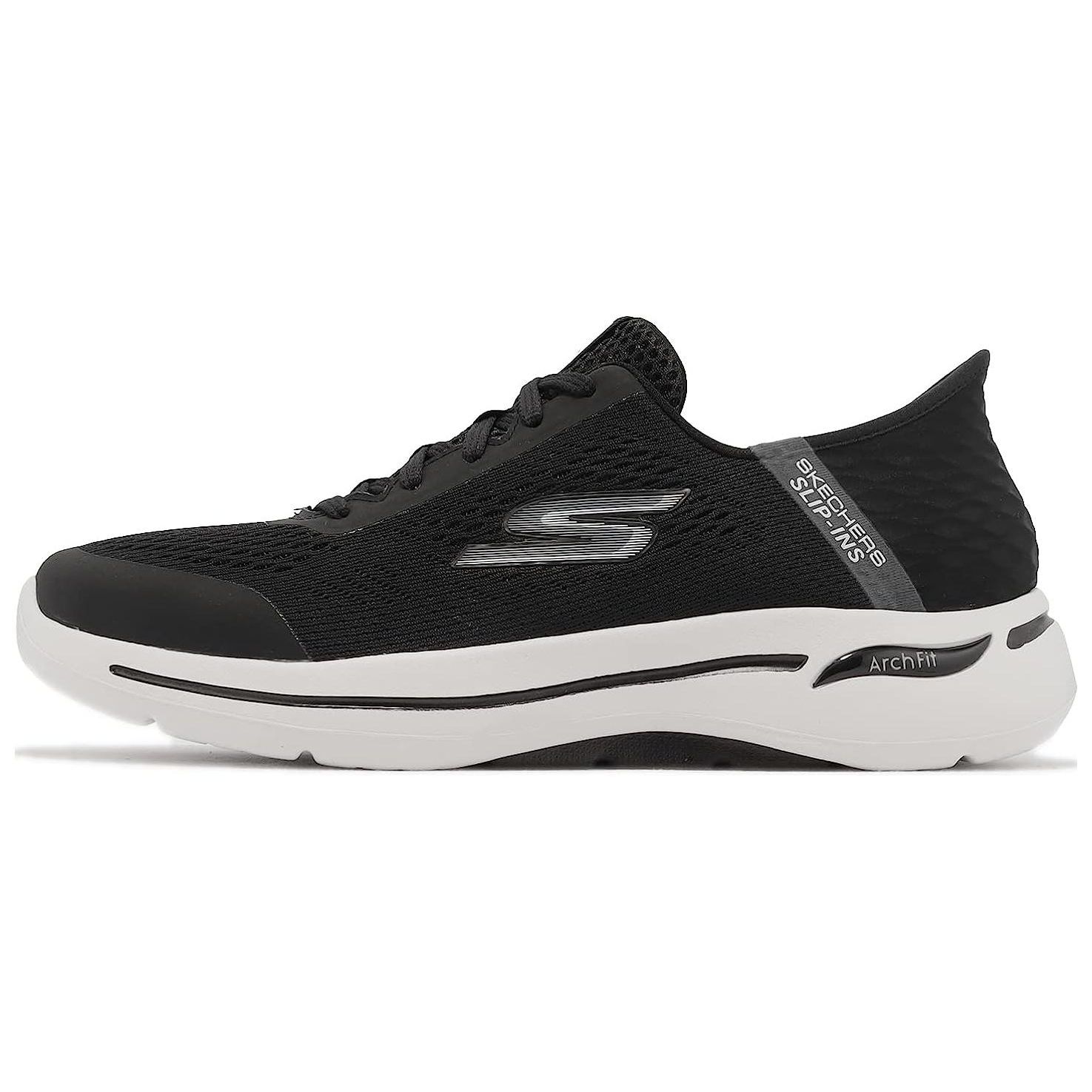 Skechers Go Walk Arch Fit Slip-Ins Comfortable Lightweight Low-Top Casual Shoes Men sneakers Black 216258-BLK 44.5