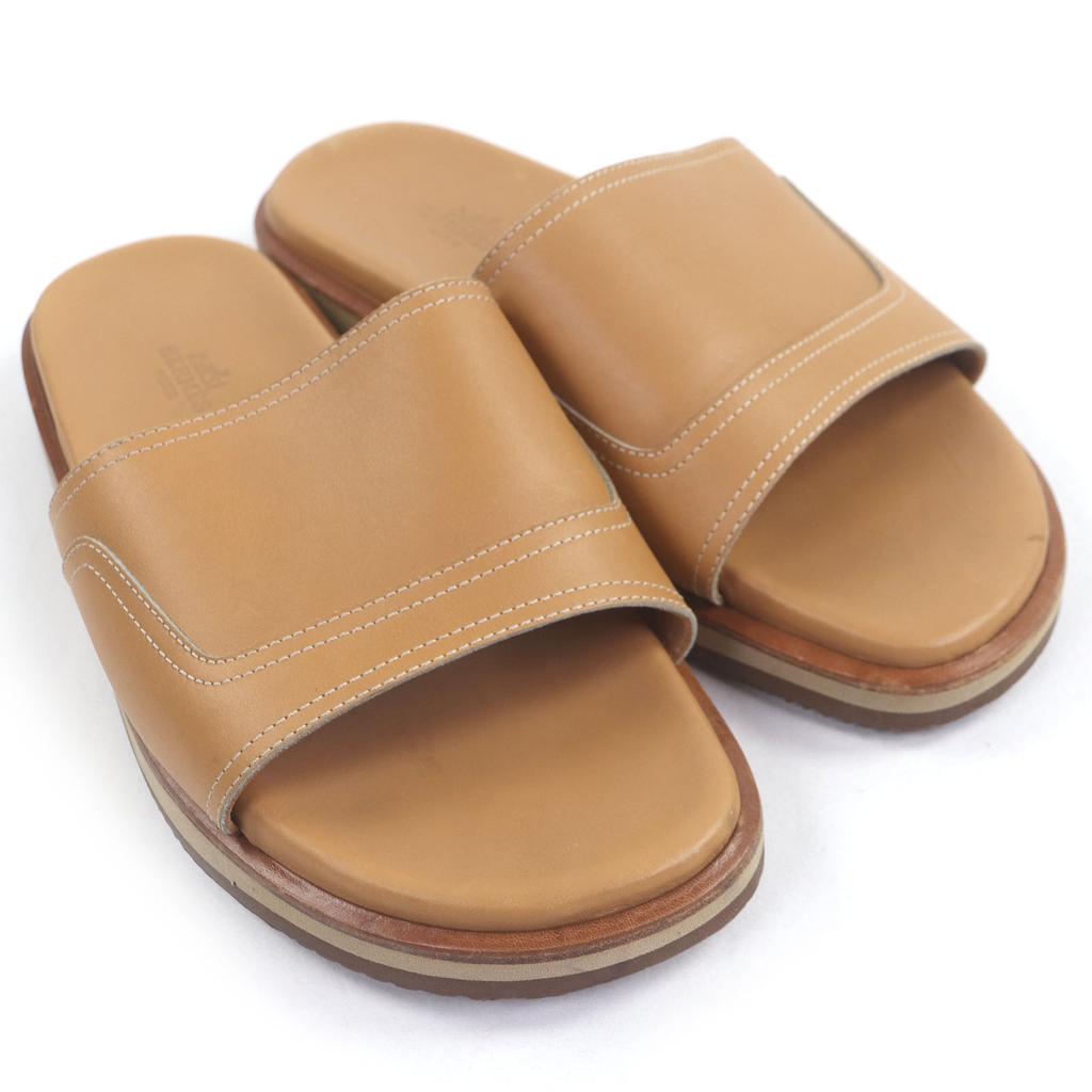 Very Good HERMES Sandals Stitch Design Shower Sandals and Slides beige Used