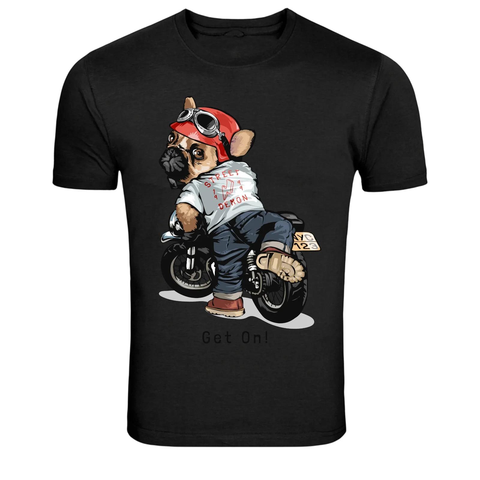 Street Demon Dog Biker Motorcycle Graphic T-Shirt XL