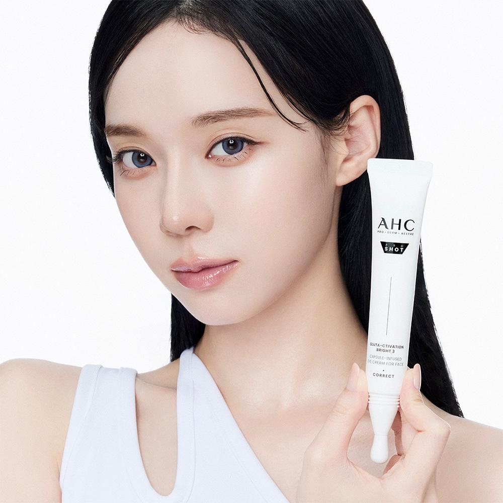 Ahc [whitening Exclusive Plan] Ahc Pro Shot Gluta Bright Eye Cream For Face 30ml Project  + Serum 10ml 