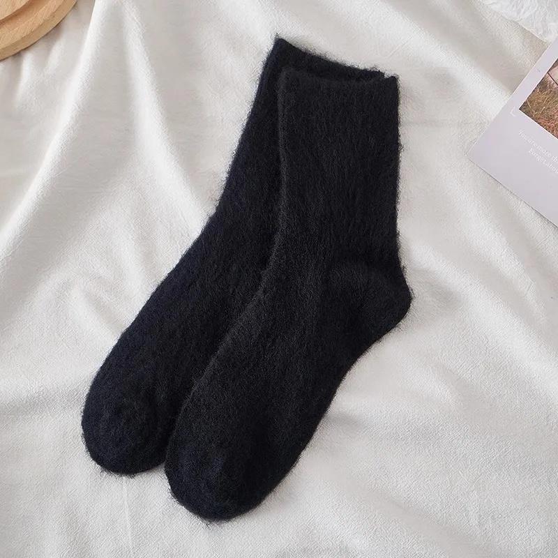 

Утепленные флисовые носки под норку женские до середины икры осенне-зимние теплые черные белые для сна шерстяные носки для мужчин и женщин чёрный