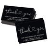 Black Thank You Greeting Cards, 50 Sheets/Pack