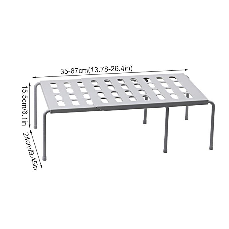 1PC Kitchen Shelf Cabinets Multifunctional Space Saving Stackable Sliding Rack Retractable Plastic Tableware 2 Colors