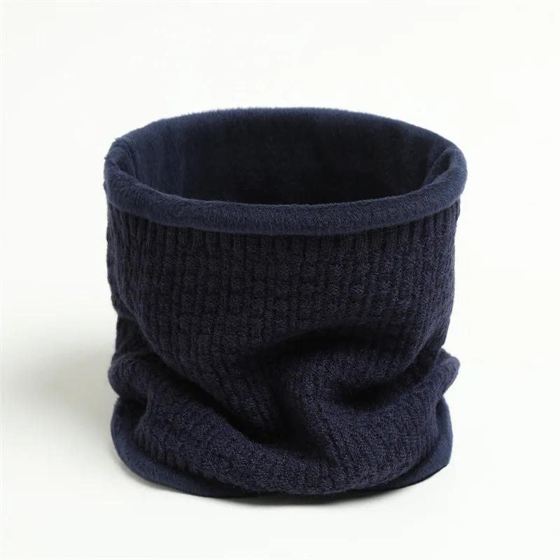 Solid Thick Warm Ring Scarf Fashion Winter Striped Warm Women Men Outdoor Full Mask Scarves With Plush Snood Unisex Muffler