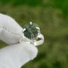 Natural Green Stone Rough Multi Stone Ring Size 8.5 925 Silver For Girls