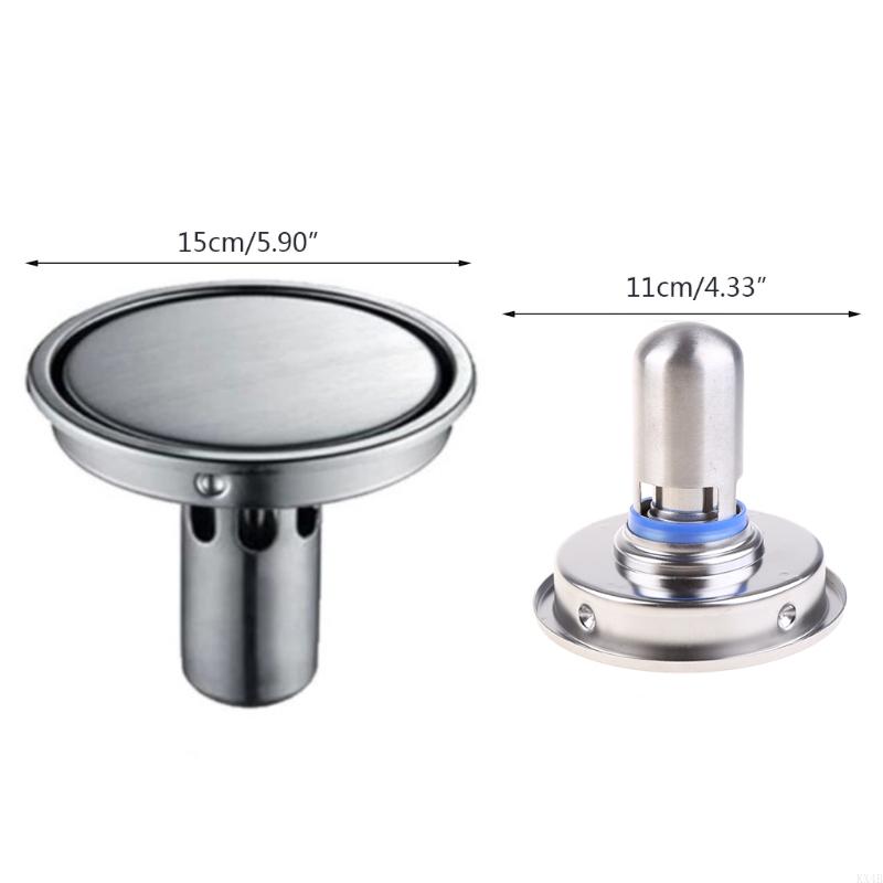 KX4B Edelstahl Rund Unsichtbarer Ablassstopfen Abdeckung Badezimmer Dusche Bodenablauf Sieb Stöpsel Geruchshemmend Spüle Küche Wasserfilter