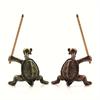 Messing Skilpadde Røkelsesbrenner Kung Fu Stil Dyr Skrivebordsornament Kreativ Hjemmedekor Retro Håndverk Meditasjon Aromaterapi Holder
