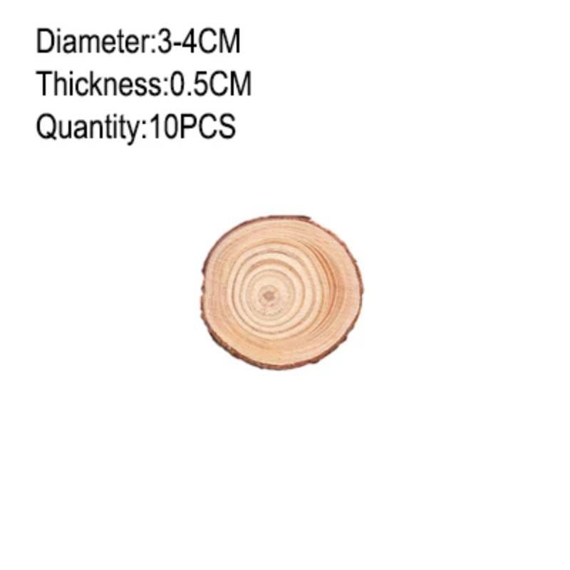 3-12cm Thick Natural Pine Round Unfinished Wood Slices Circles with Tree Bark Log Discs DIY Crafts Rustic Wedding Party Painting