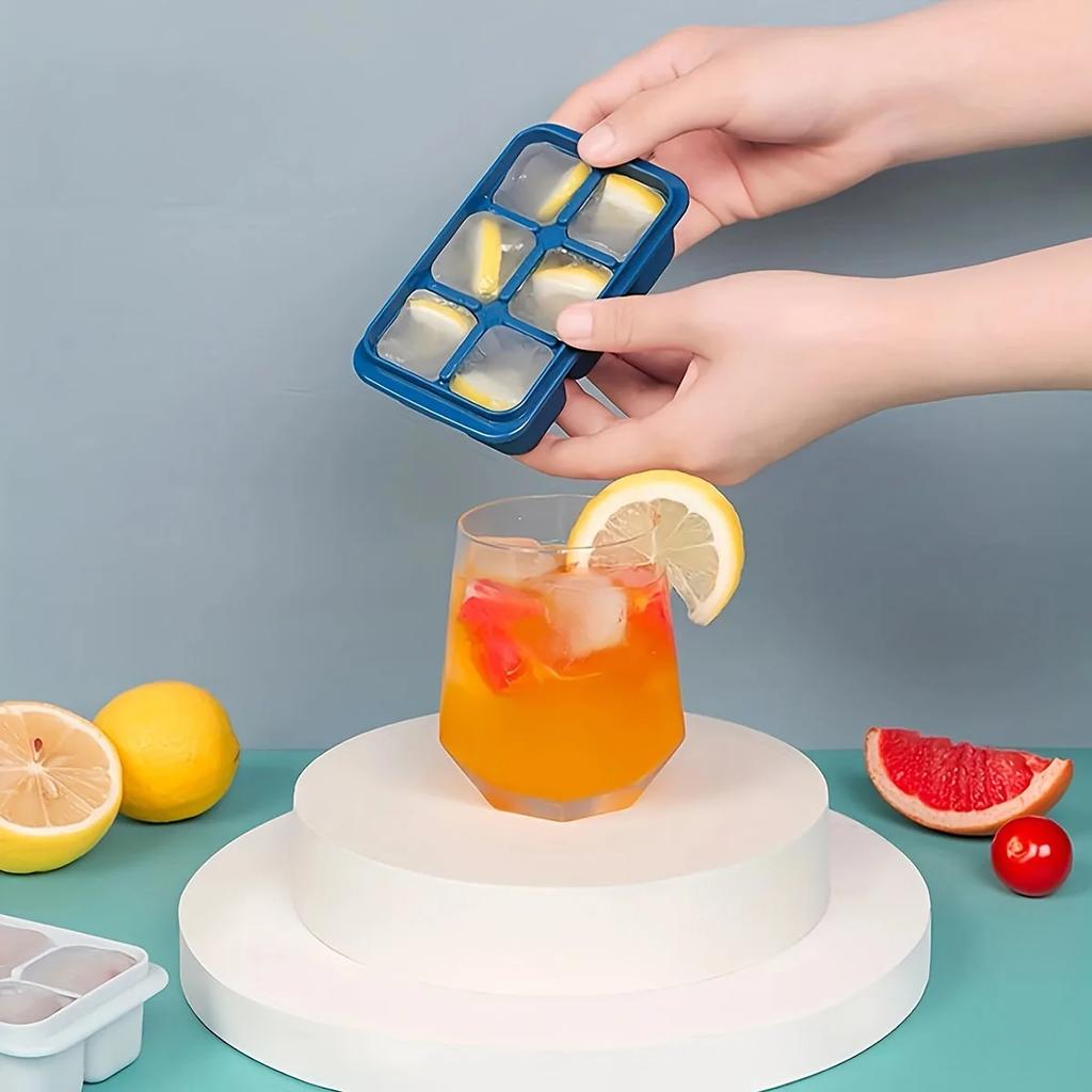 1pc-Ice Making Mold Household Silicone Ice Lattice with Lid Refrigerator Ice Making Box
