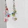 Adorable Ice Cream Design Crystal Phone Lanyard Green Pendant Keychain Gift Unisex Ice Cream Cup Keychain for Her