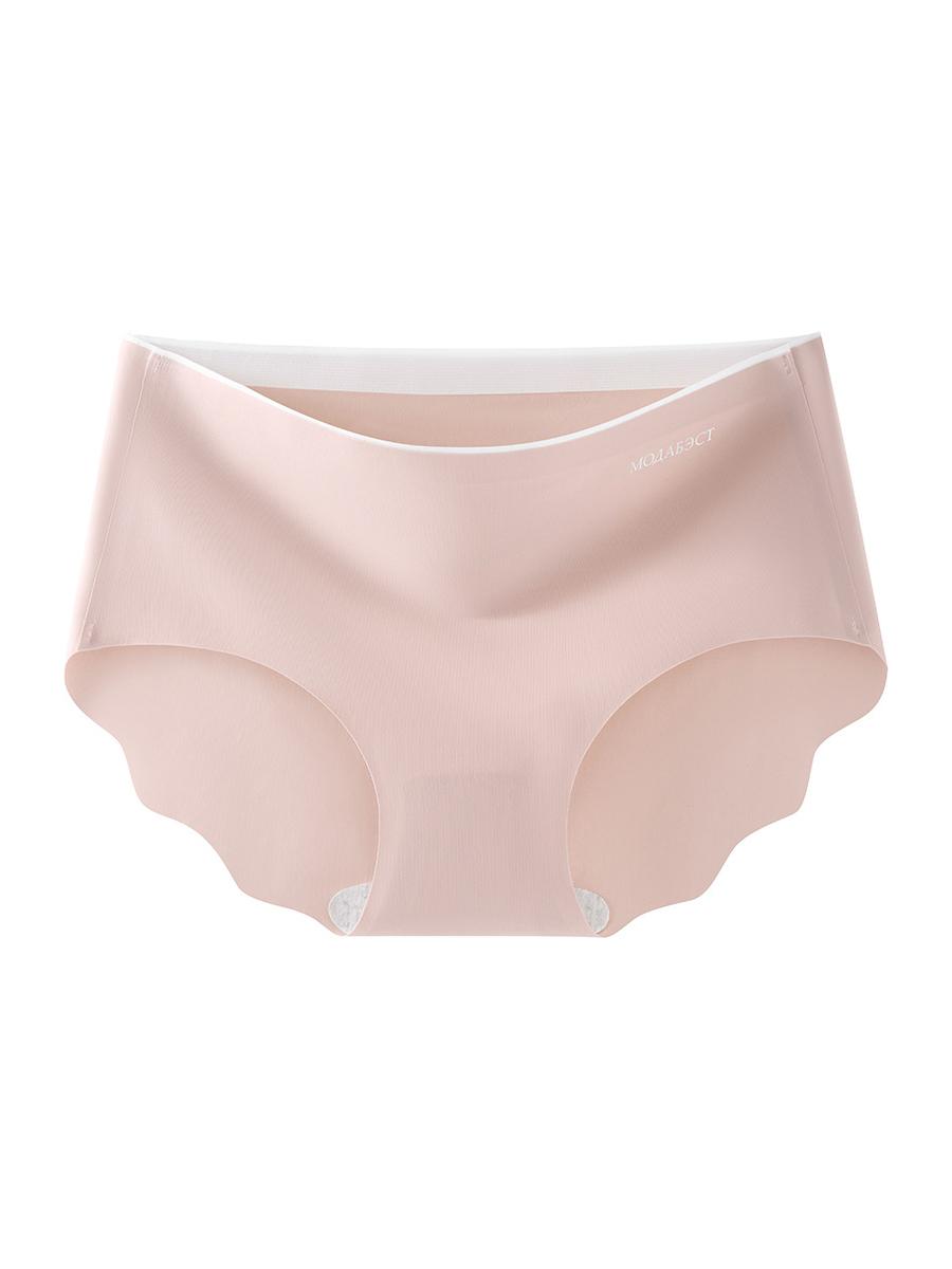 

Seamless Women s Underwear Ice Silk Summer Thin One Piece Mid Waist Lifting Buttocks Antibacterial Breathable Sports Fitness 1XL світло-фіолетового кольору