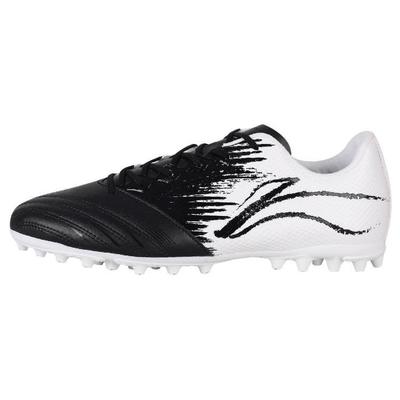 Li Ning MG Multi Ground Natural Grass Abrasion Resistant Soccer Shoes Men's Black White YSFT007-1