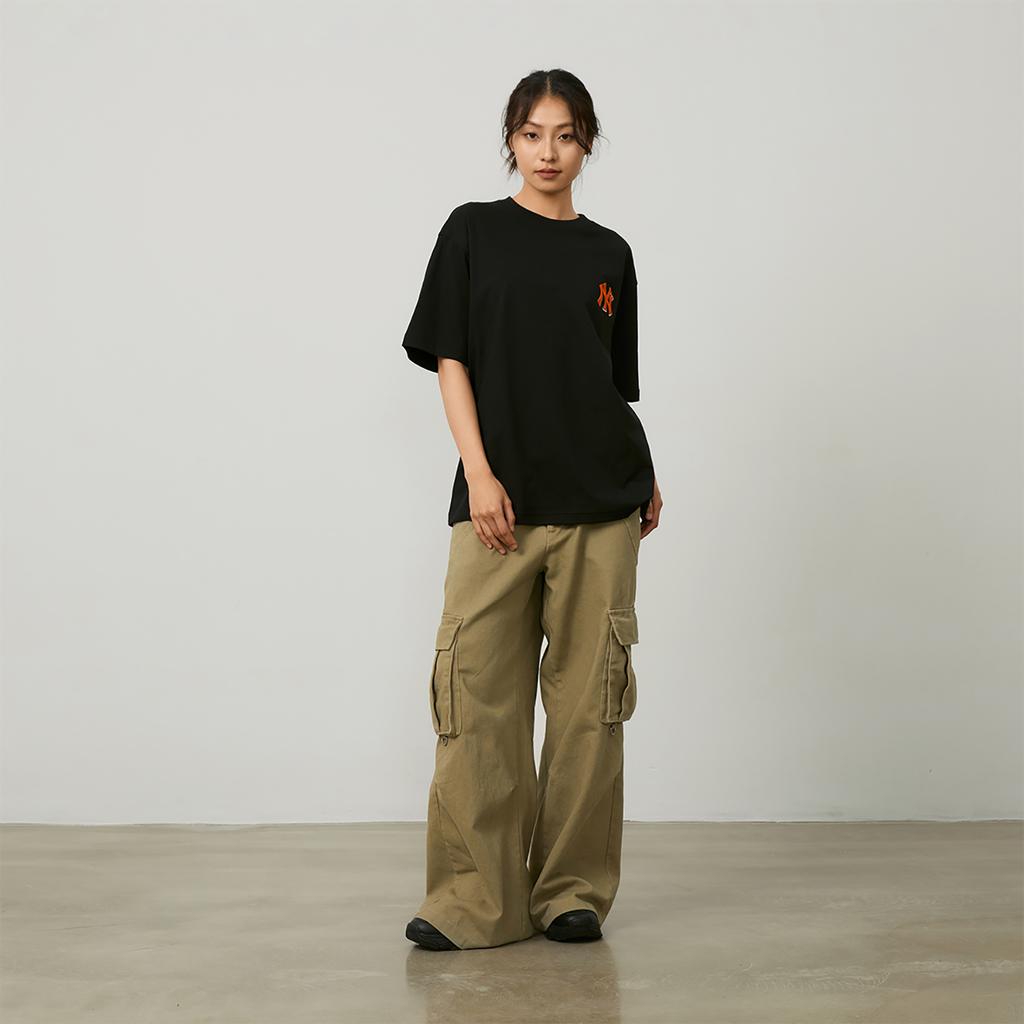 New MLB MONOGRAM Collection New York Yankees SS24 T Shirt Unisex Black 3ATSM0443-50BKS