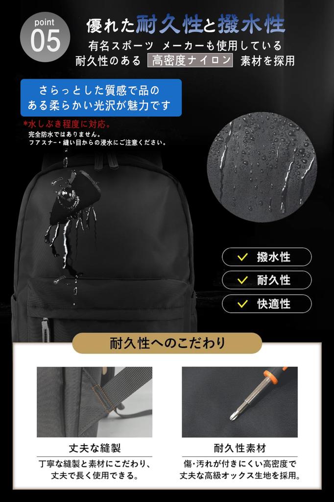 [Flechazo] Backpack for Men and Women, Large Capacity, 15.6-inch PC, Waterproof, Rucksack, Large Capacity, Ultra-Lightweight, Anti-Theft, Popular for