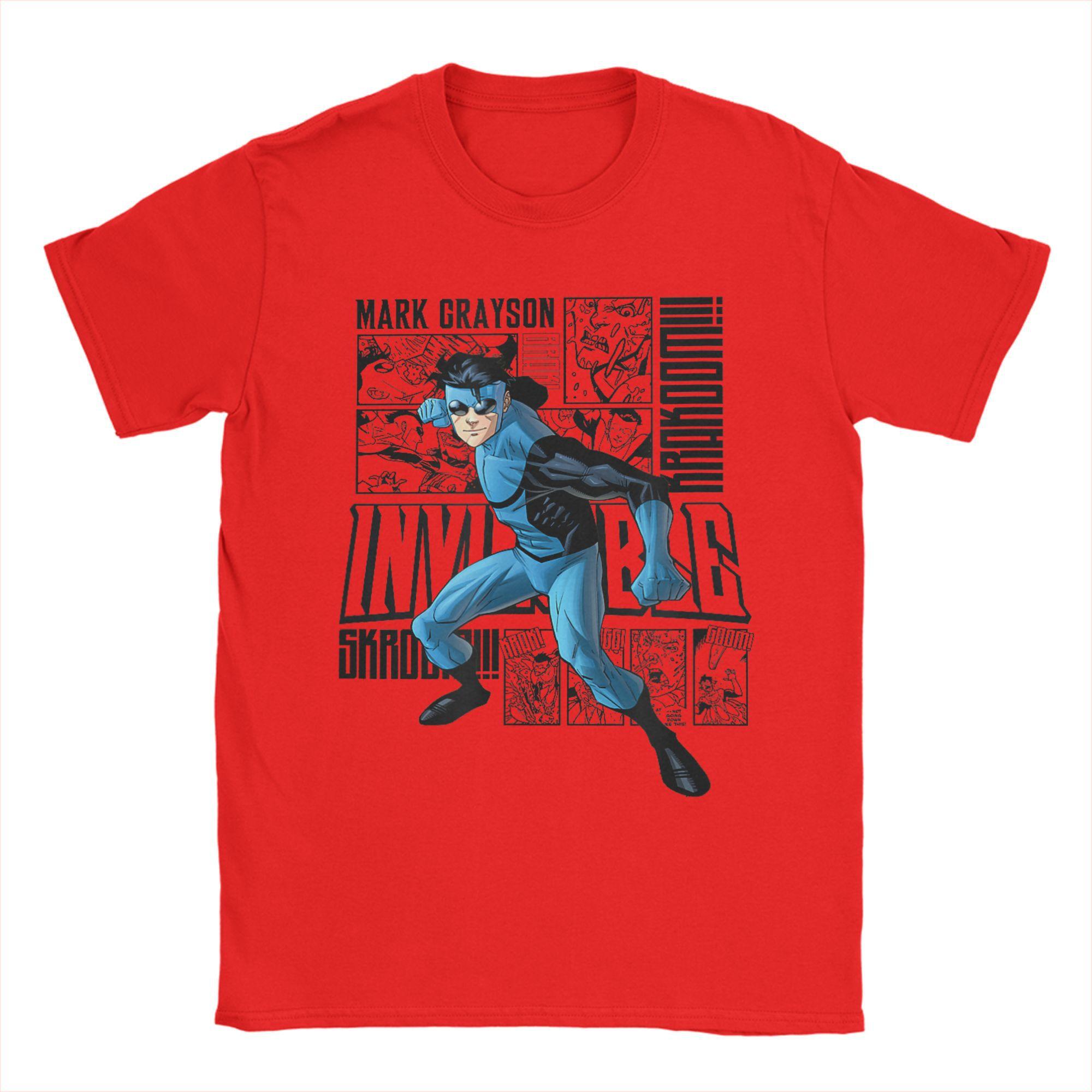 

Invincible Blue Suit Collage Футболки мужские аниме мультфильм винтажная хлопковая футболка с круглым вырезом футболки с коротким рукавом одежда для вечеринок S