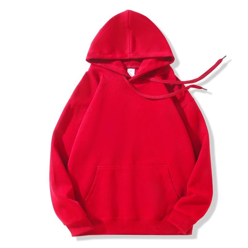 Autumn and Winter Long Sleeve Women Hooded Sweatshirt Loose Plus Size Casual Simple Thick Hooded Jacket Tops Solid Color Drawstring Office Clothing