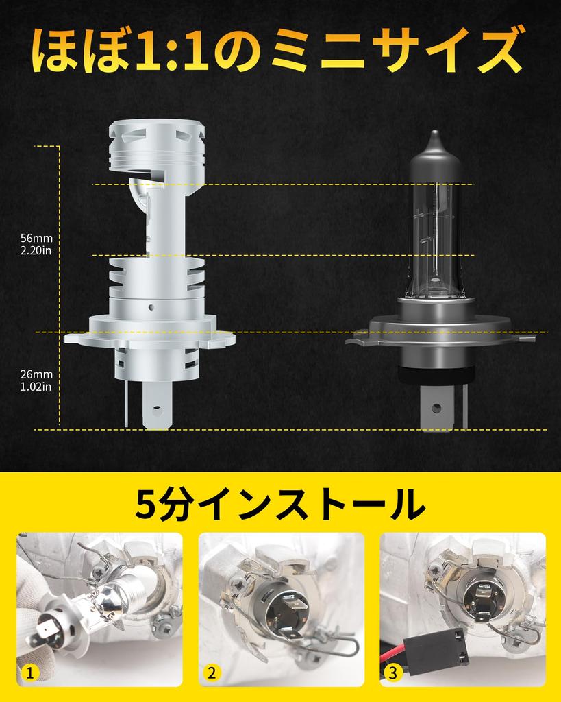 AILEO H4 LED Scheinwerfer Mini Projektorlinse für Rechtslenker, EMC Canbus 16000LM 6000K