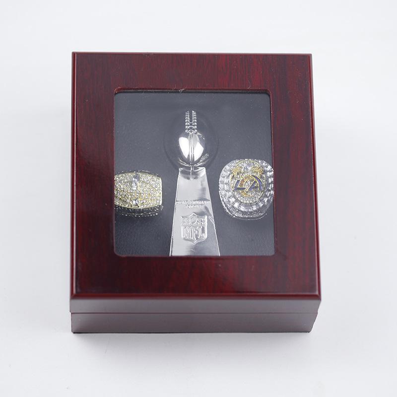 Los Angeles Rams Championship Rings Set (1999 & 2021) with 10cm Trophy Size 11