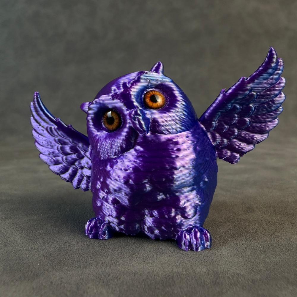 Cute Mini Owl Ornament Plastic Desktop Decorations Car Home Bonsai Decorations 3D Printing Creative and Novel Gifts