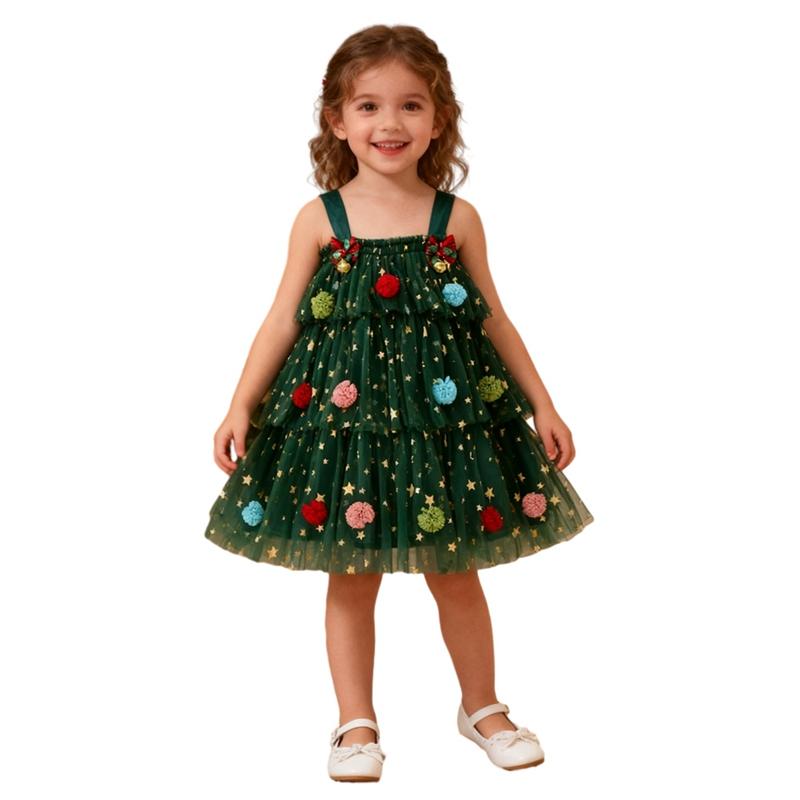 1-7 Years Kids Girls Cute Strap Mesh Dress Tutu Dress