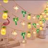 Summer Hawaii Light String Pineapple Flamingo Coconut Tree Light Strings Tropical Fruit Light Kids Hawaiian Birthday Party Decor