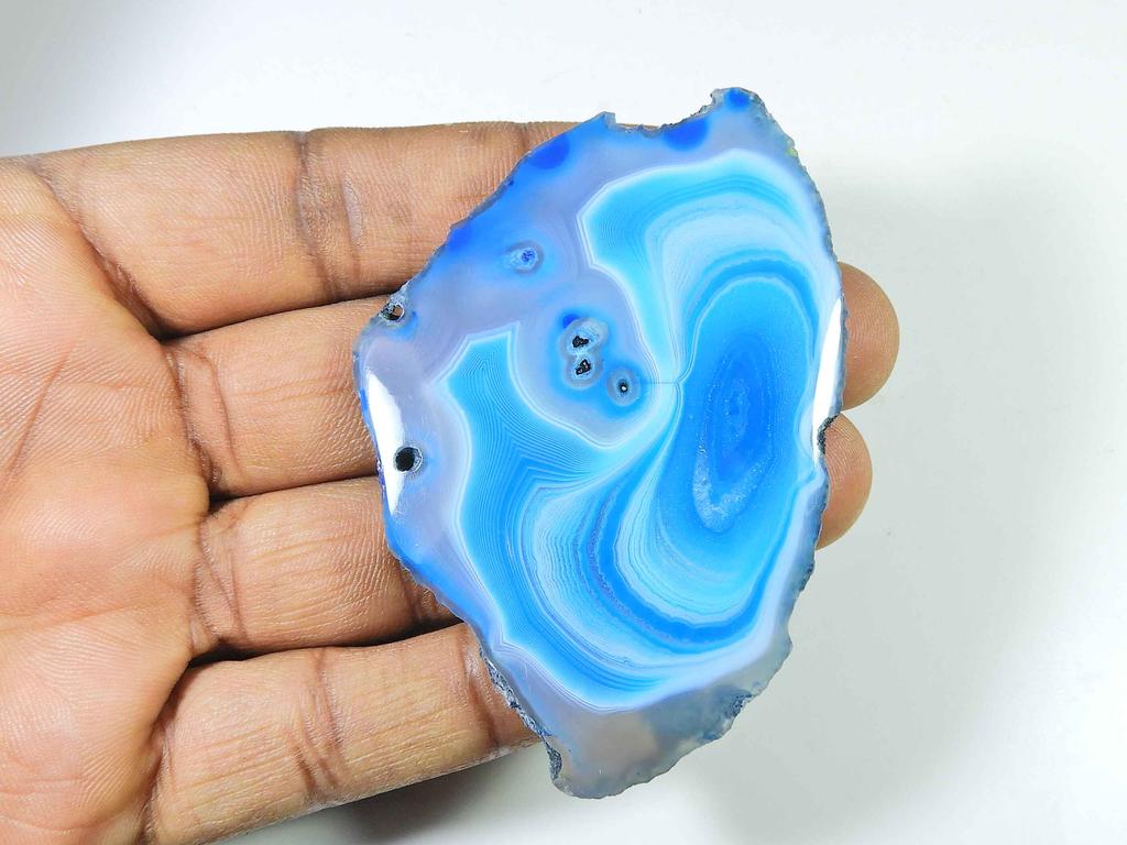 214Cts. Ágata Drusa Tingida Cabochões de Cristal de Cura Fantasia Gema Solta 51X88MM SK-2311
