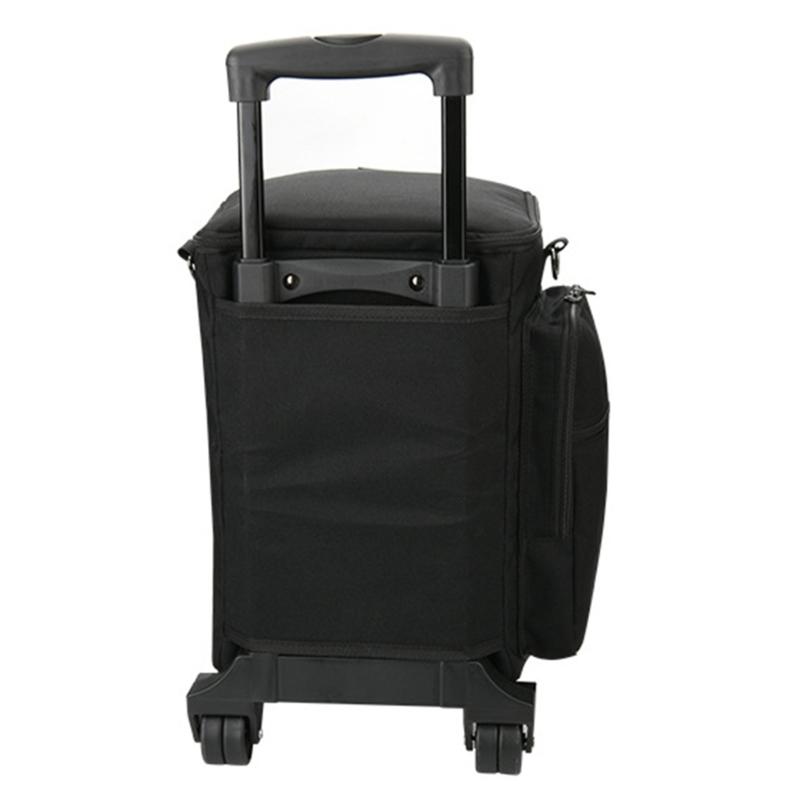 Carrying Case Rolling Speaker Bag for Wireless Speaker Foldable Storage Bag Multi Pocket Protective Case with Wheel