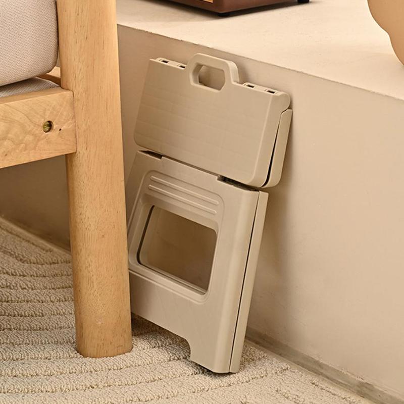 Lightweight Folding Step Stool Multi Purpose Handheld Thickened Footstool Non-Slip Plastic Small Benches Kitchen