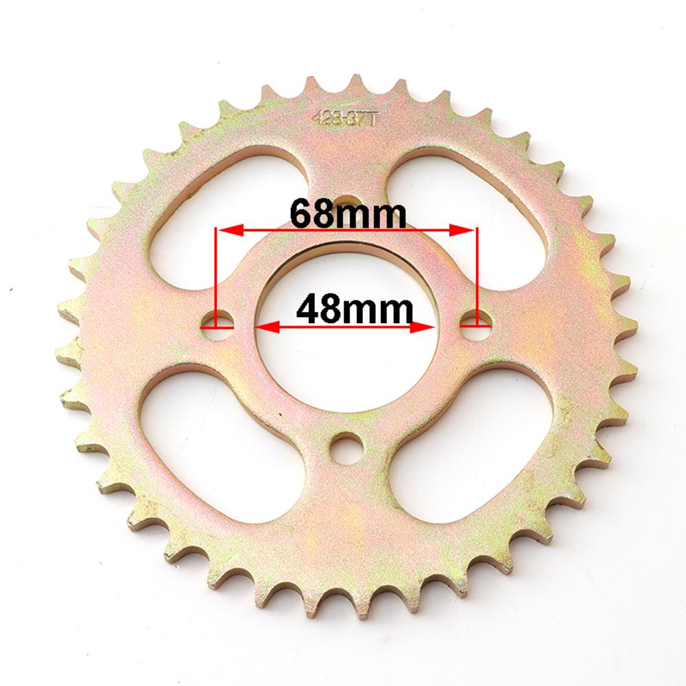 ATV 420/428 Chain 37 Tooth Rear Sprocket 48mm 68mm Bolt Spacing For 50cc 110cc 125cc Chinese Quads 4 Wheeler Trike Motorcycle